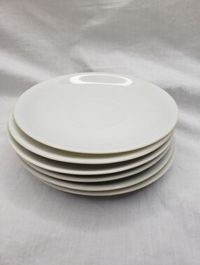 Six Vintage White Porcelain Replacement  Tea Cup Saucers